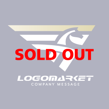 馬と旗と勝利のロゴ