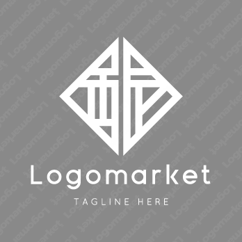銀と家紋と文字紋のロゴ