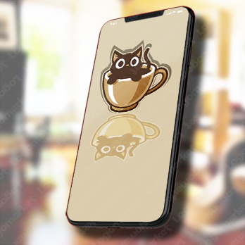 ネコとカフェと珈琲のロゴ