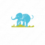 ゾウと象とキャラクターのロゴ