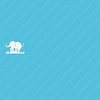 ゾウと象とキャラクターのロゴ