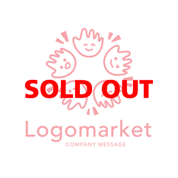 手とコミュニケーションとカラフルのロゴ