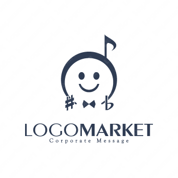 蝶ネクタイと楽しいとスマイルのロゴ