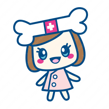 整骨院と女の子とかわいいのロゴ