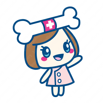 整骨院と女の子とかわいいのロゴ