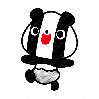 パンダとおにぎりとかわいいのロゴ