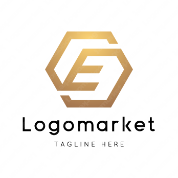 Eとeと六角形のロゴ