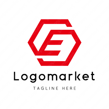 Eとeと六角形のロゴ