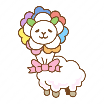アルパカと花とかわいいのロゴ