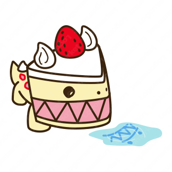 ケーキと恐竜とドラゴンのロゴ