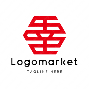 幸と家紋と文字紋のロゴ