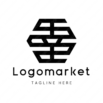 幸と家紋と文字紋のロゴ