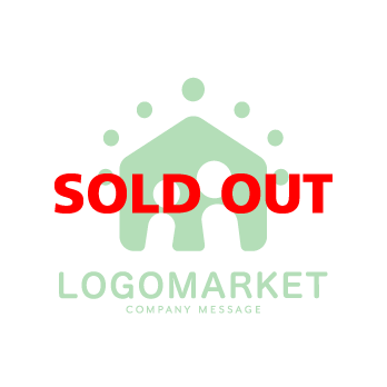 家と信頼と太陽のロゴ