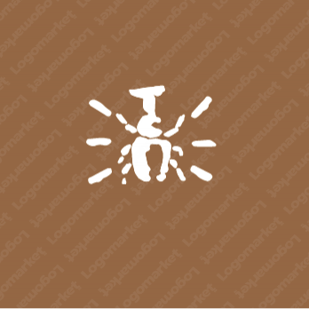 カブトムシと元気とキャラクターのロゴ