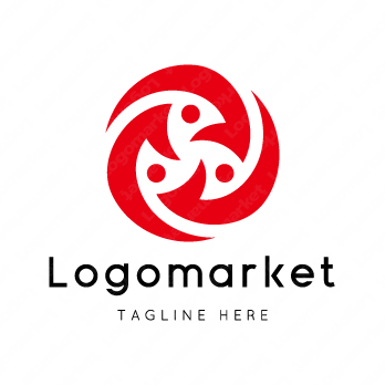 人と輪と正円のロゴ