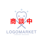 歯と海賊マークとかわいいのロゴ