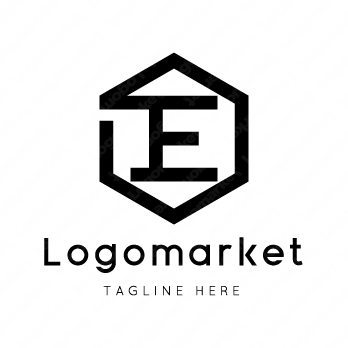 Eとeと六角形のロゴ