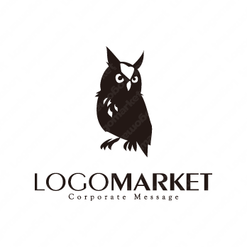 フクロウと凛々しいと精悍のロゴ