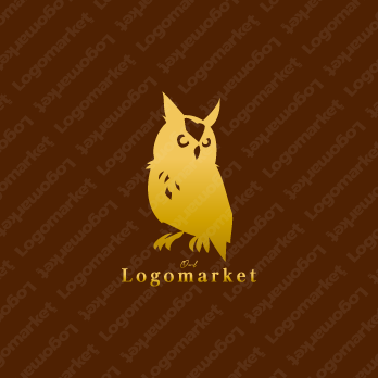 フクロウと凛々しいと精悍のロゴ