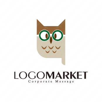 森の賢者とかわいいとミミズクのロゴ