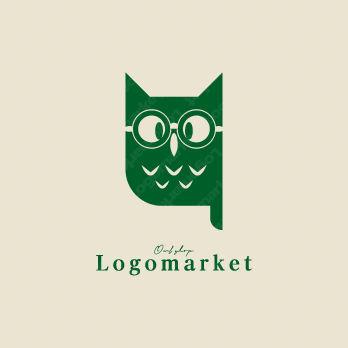森の賢者とかわいいとミミズクのロゴ