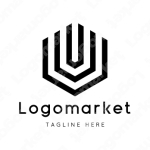 Uとuと六角形のロゴ