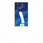 天体望遠鏡と星と未来のロゴ