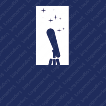 天体望遠鏡と星と未来のロゴ