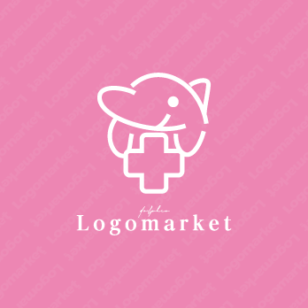 十字とかわいいとキャラクターのロゴ