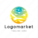 鳥と羽根と大空のロゴ