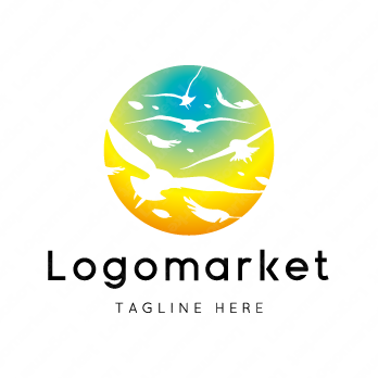 鳥と羽根と大空のロゴ