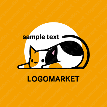 寝ると伸びると猫のロゴ
