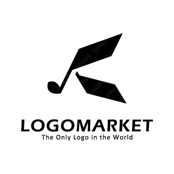 音符と翼と音楽のロゴ