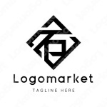 石と家紋と文字紋のロゴ