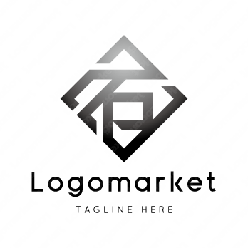 石と家紋と文字紋のロゴ