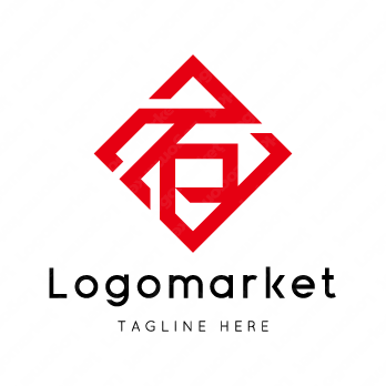 石と家紋と文字紋のロゴ