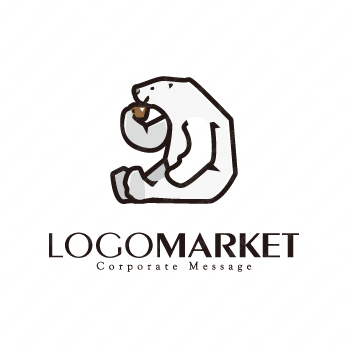 シロクマとリラックスとキャラクターのロゴ