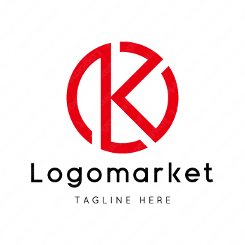 Kとkと正円のロゴ