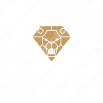 百獣の王と宝石と動物のロゴ
