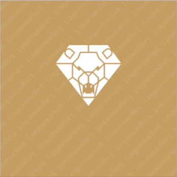 百獣の王と宝石と動物のロゴ