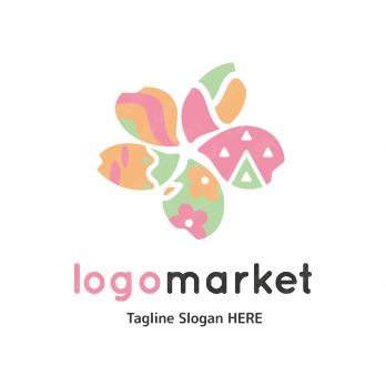 桜と自然と花のロゴ