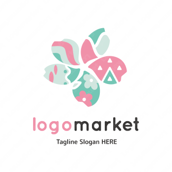 桜と自然と花のロゴ