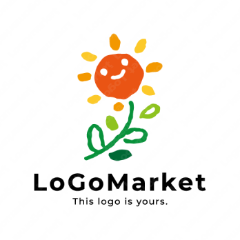 太陽と植物と花のロゴ