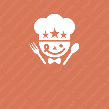 コックと飲食と料理のロゴ