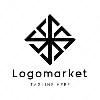 米と家紋と文字紋のロゴ