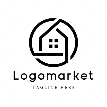家と住宅と正円のロゴ