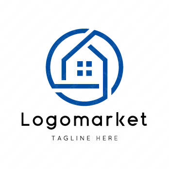 家と住宅と正円のロゴ