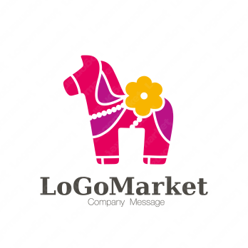 幸福と馬と花のロゴ