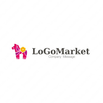 幸福と馬と花のロゴ
