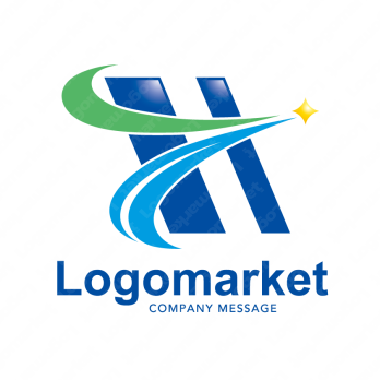 Hと流れ星と頂点のロゴ